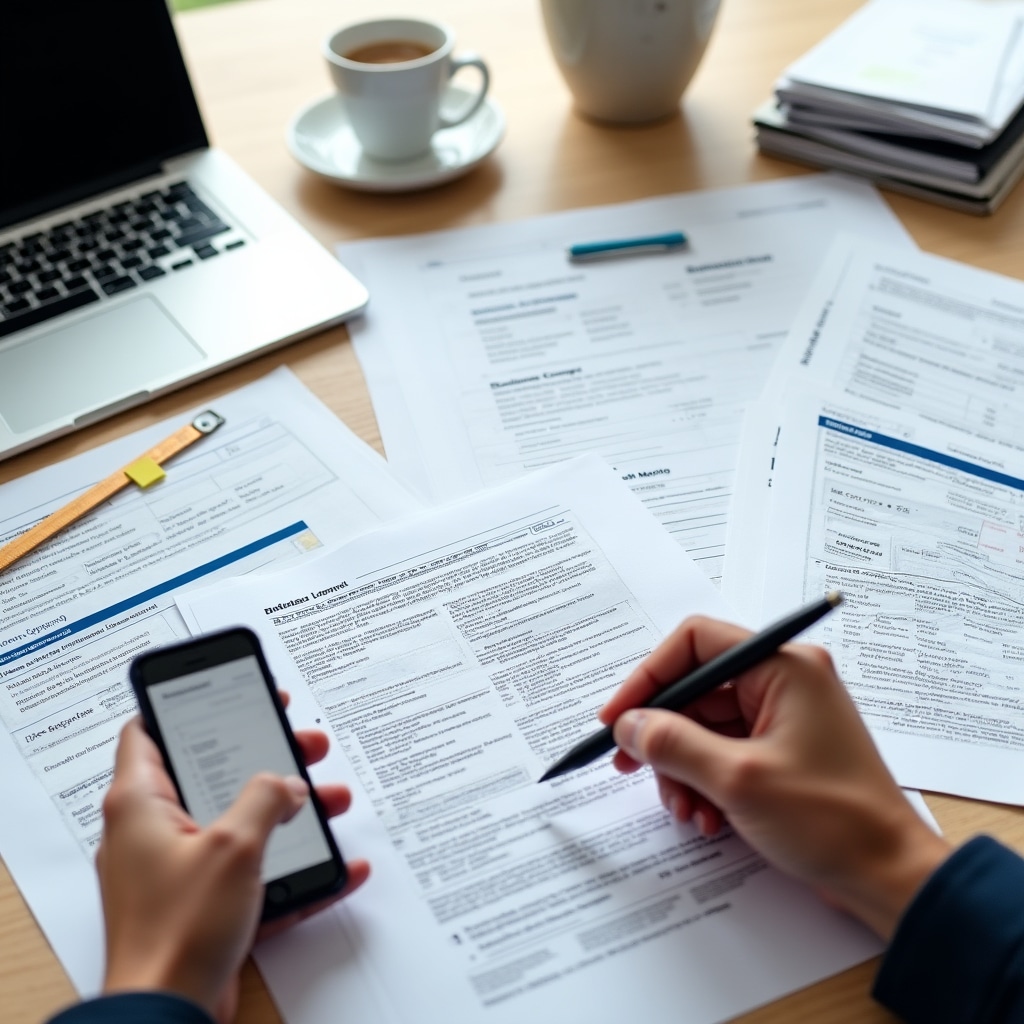 Business license application forms and documentation