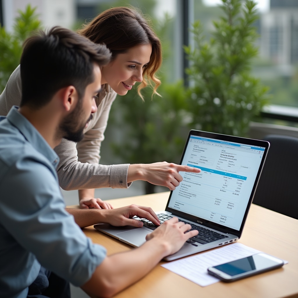 Electronic invoicing system setup on computer